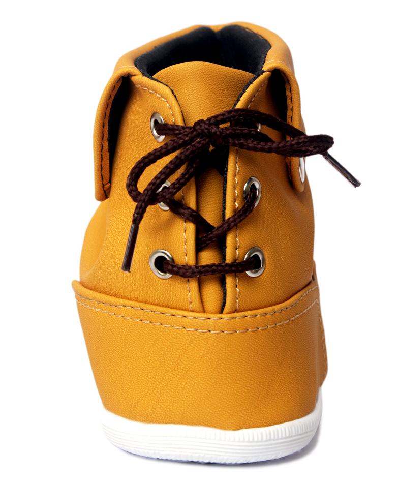 Golden Yellow Back Laces Casual Shoes